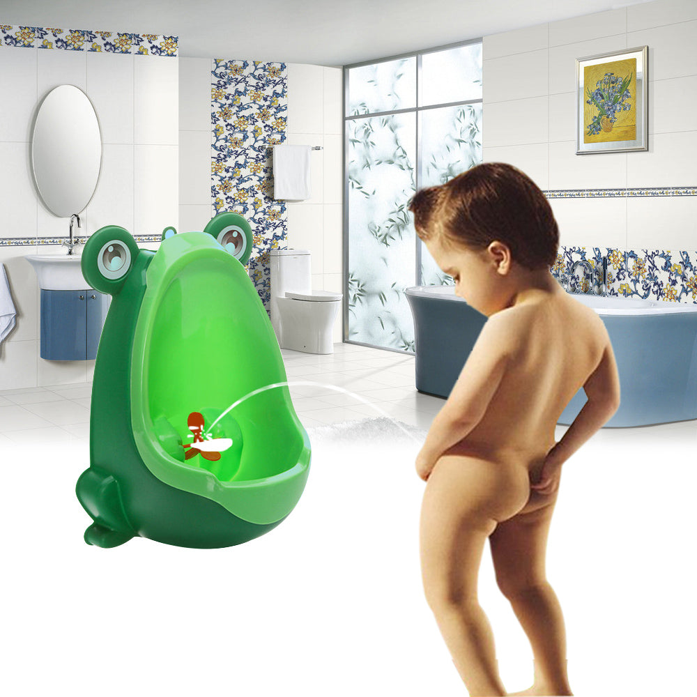 Wall-Mounted Baby Boy Potty Toilet Training Frog Urinal Stand Boys